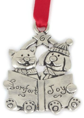 Basic Spirit Dog and Cat Global Giving 3-Inch Pewter Ornament