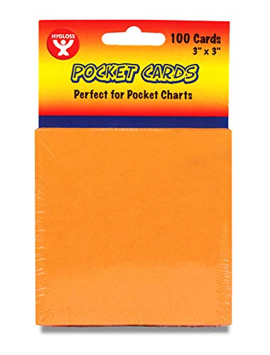 Hygloss Products Cards, 3" x 3" Size, Electric Orange (42503)