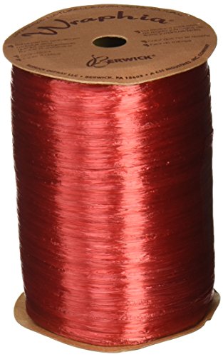 burton + BURTON Berwick 7500063 Wraphia Pearlized Rayon Craft Ribbon, 100-Yard Spool, Imperial Red