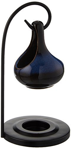 Sigma SLC Elegant Blue Porcelain Tear Drop Metal Stand Tea Light Oil Warmer