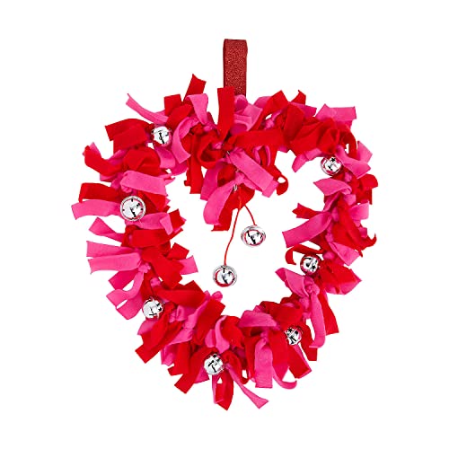 Fun Express Fleece Tied Valentine Heart Wreath Craft Kit - Craft Kits - 3 Pieces