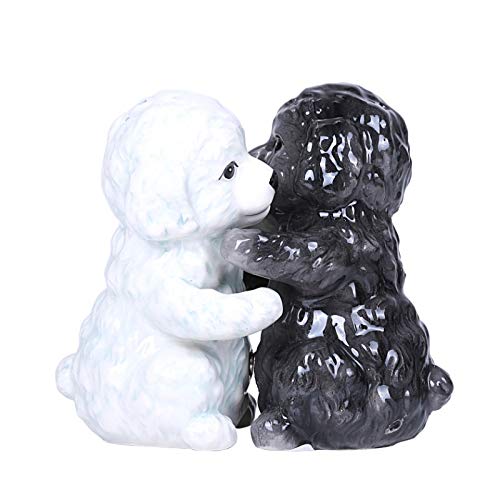 Pacific Trading Giftware Hugging Maltese Puppy Magnetic Ceramic Salt and Pepper Shakers Set
