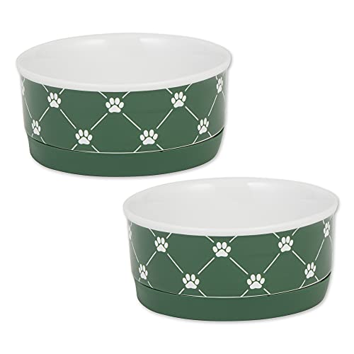 Bone Dry Ceramic Pet Collection Trellis, Small Set, 4.25x2, Hunter Green, 2 Piece
