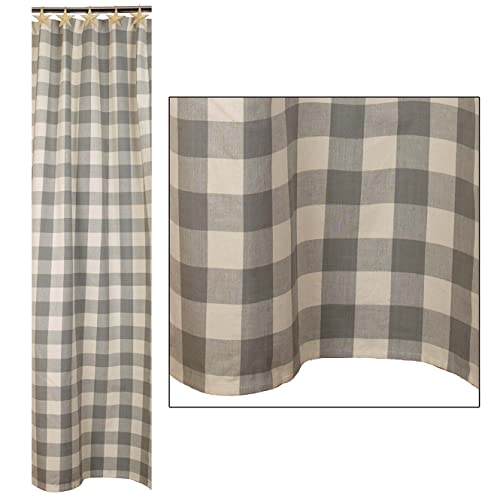 Country House Collection 33633 Gray Check Shower Curtain, 72-inch