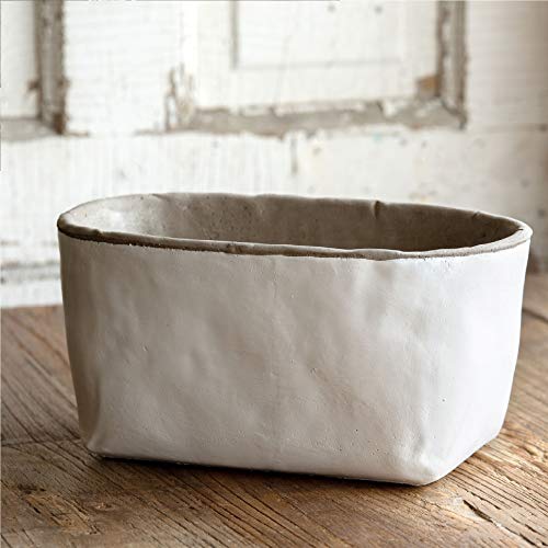 Park Hill Collection ECC00490 Orchard White Cement Oblong Planter, White (Large)