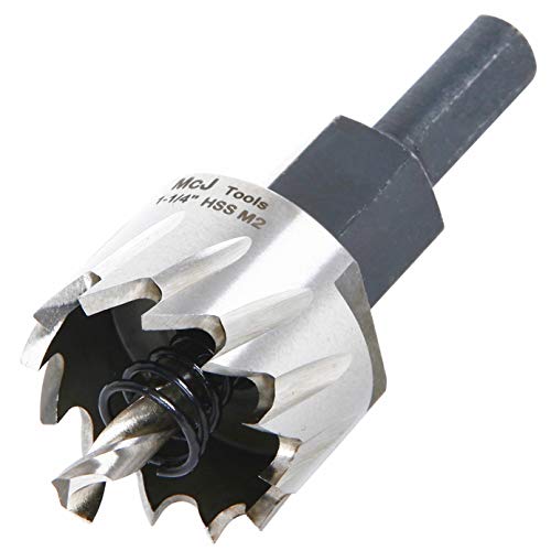 McJ Tools 1-1/4 Inch HSS M2 Drill Bit Hole Saw for Metal, Steel, Iron, Alloy, Ideal for Electricians, Plumbers, DIYs, Metal Professionals