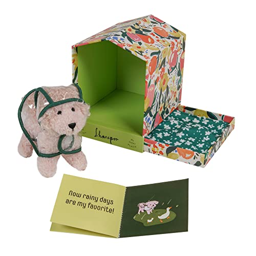 Manhattan Toy Bed & Biscuit Lhasapoo Plush Puppy Dog & Keepsake Dog House with Mini-Storybook in Hidden Drawer