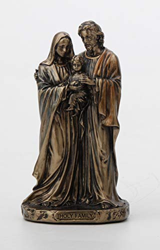 Unicorn Studio Veronese Design 3 3/8 Inch Holy Family Cast Resin Hand Painted Antique Bronze Finish Statue Home Decor
