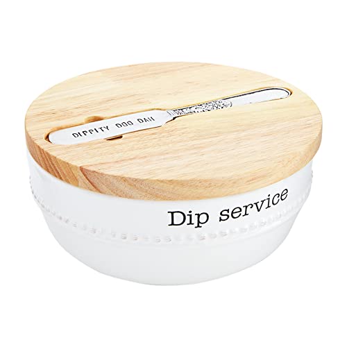 Mud Pie Dip Bowl And Lid Set, 6-inch