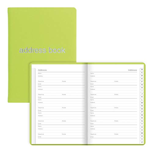 Rediform Letts Dazzle A6 Address Book, White Paper, 192 Pages, 5.75 x 4.125 x 0.375 Inches, Pear (B090043)