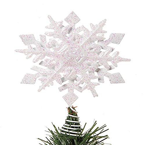 Midwest Design Darice 2435-79 Tree Topper-White Glitter Snowflake