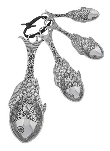 Ganz 4-Piece Set, Fish (ER32652) Measuring Spoon, One Size, silver