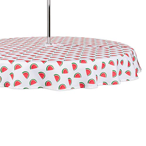 DII Design Watermelon Outdoor Tabletop Collection, Stain Resistant & Waterproof, 60" Round w/Zipper