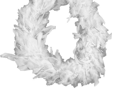 Midwest Design Touch of Nature 36699 Mini Boa, White with Silver Lurex