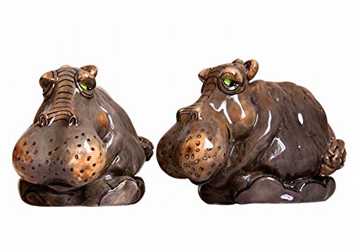 Blue Sky Clayworks 842079 Harper Hippo Salt and Pepper Shaker, Set of 2