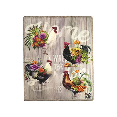 Manual SAORG Our Rooster Garden by Geoffrey Allen Poly Throw Blanket, 50 Inches x 60 Inches, Multicolor