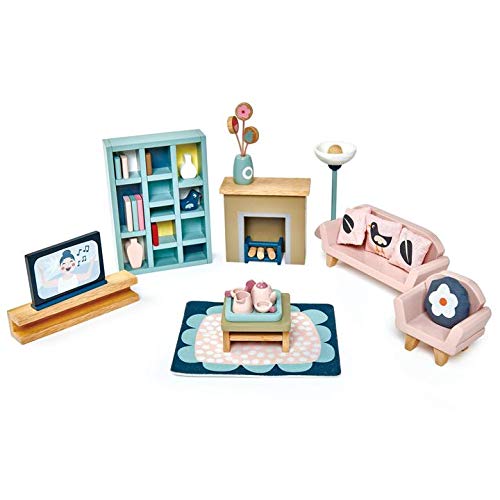 Tender Leaf Toys - Dovetail Dollhouse Accessories - Detailed Ultra Stylish Wooden Furniture Sets and Room Decor - Encourage Creative and Imaginative Fun Play for Children 3+ (Dovetail Sitting Set)
