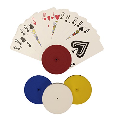 CHH 4 Piece Round Card Holders in Red, White, Yellow & Blue, Multi