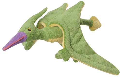 Worldwise goDog Dinos Pterodactyl With Chew Guard Technology Tough Plush Dog Toy, Green, Small
