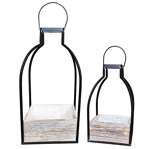 Very Cool Stuff Hanging Lantern Planters, Set of 2, 20-Inch Height