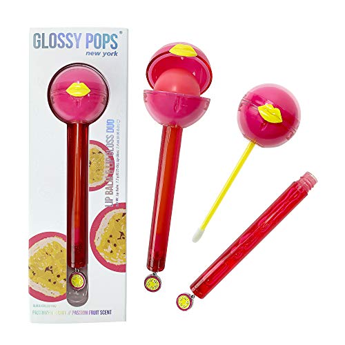 Glossy Pops  Clear Lip Balm and Clear Lip Gloss Combo | Aloha Tropical Fruit Collection (PASSIONATE FRUIT)