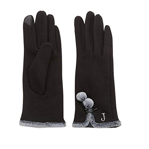 Mud Pie Women's Smart Screen Initial Letter Gloves, Black, One Size