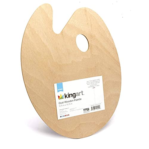 KINGART 11.75" X 15.75" Oval Wooden Palette