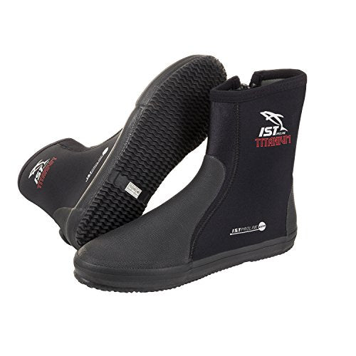 IST Titanium Sole with Toe/Heel Caps & Spandex Lined Boots for Scuba Diving/Snorkeling Diver 65mm Mens 11 / Womens 12