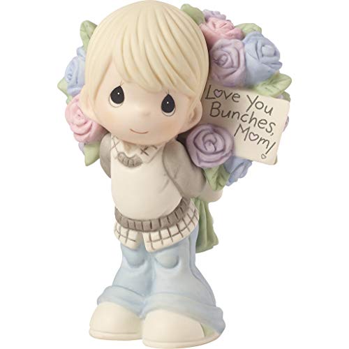 Precious Moments Love You Bunches Mom Boy Bisque Porcelain 183005 Figurine, One Size, Multi