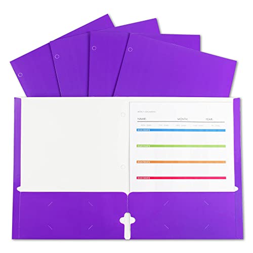 C-Line Products CLI06319 2 Pocket Laminatd Paper Portfolios, Purple - Box of 25