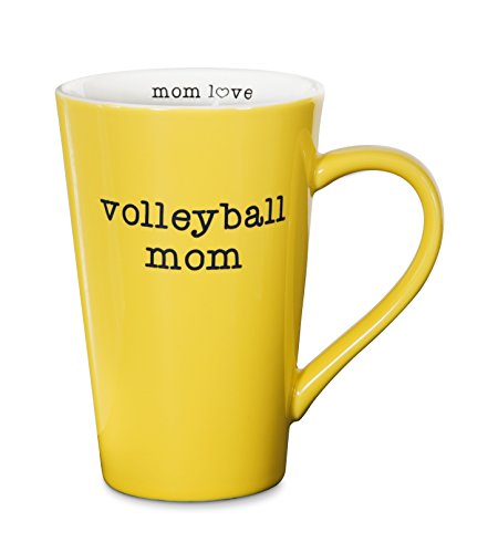 Pavilion Gift Company 14139 Volleyball Mom Stoneware Latte Mug, 18 oz, Multicolored