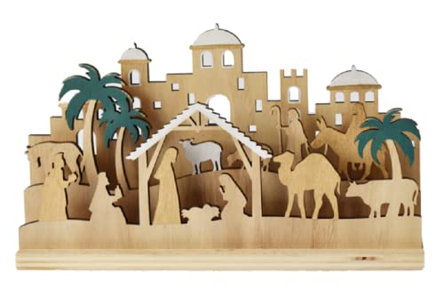 Ganz MX181255 Laser-Cut Nativity Figurine, 8.63-inch Width, Plywood