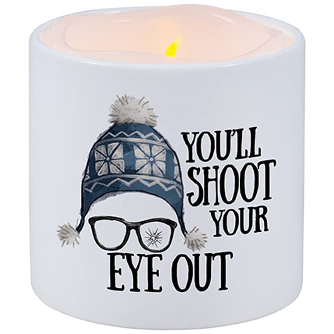 Carson Home 70854 Shoot Your Eye Out LED Candle with Ceramic Holder, 3.5-inch Diameter
