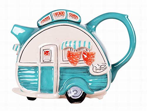 Blue Sky Clayworks 14724 Teapot, Turquoise (Caravan, 8-inch Length)