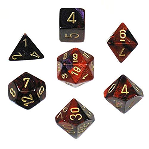 Chessex 26426CHX Gemini Polyhedral Purple-Red/Gold 7-Die Set, One Size