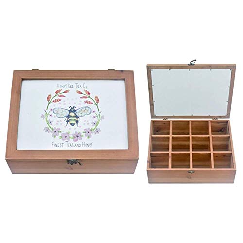 Transpac A5388 Wood Honey Bee Tea Co. Tea Box