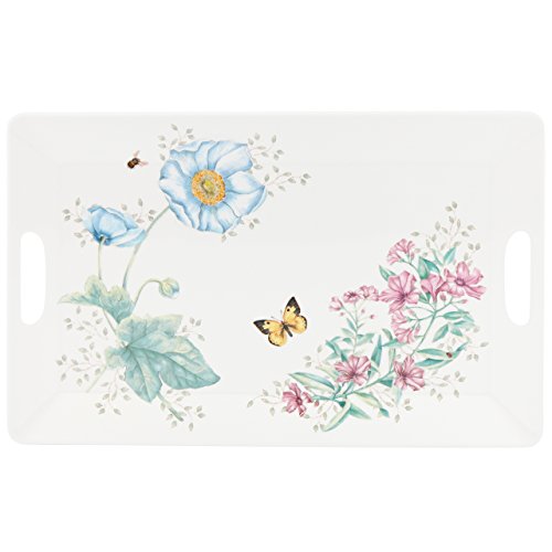 Lenox Butterfly Meadow Melamine Serving Tray, Large, White