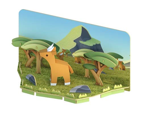 HALFTOYS Complete Animal Series Cute Playset with Magnets, Impala (Figure, Bone Puzzle, Magnet, Craft and Paper Dioramas!)