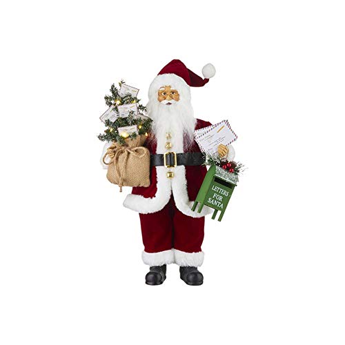 RAZ Imports 2021 Dear Santa 18.5" Santa with Mailbox and Lighted Tree Figurine