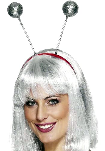 Smiffys Glitter Ball Head Boppers Headband, Silver