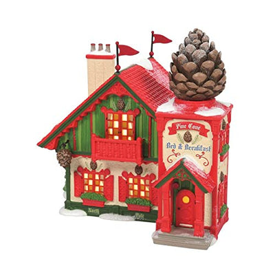 *Department 56 North Pole Series Pine Cone Bed & Breakfast, Lighted Building, 6.97 Inch, Multicolor