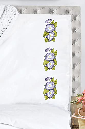Tobin Design Works Crafts, Morning Glories Stamped for Embroidery Pillowcases-Set of 2
