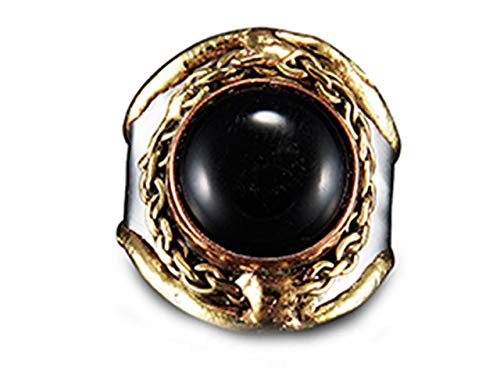 Anju Jewelry Janya Collection Essential Stone Cuff Ring with Black Onyx Stone