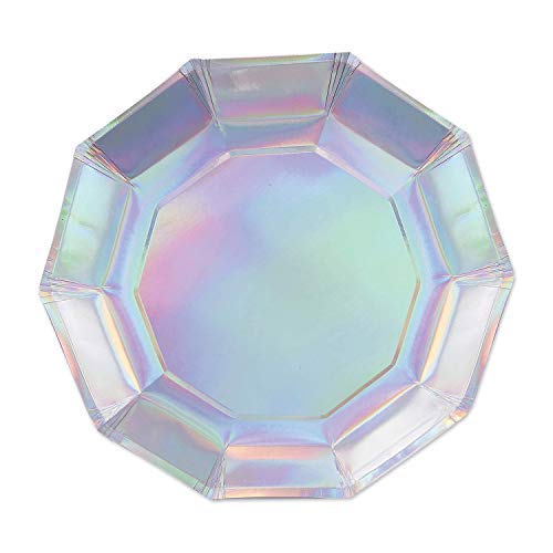 Beistle Iridescent Decagon Plates | 7" | 8 Pcs