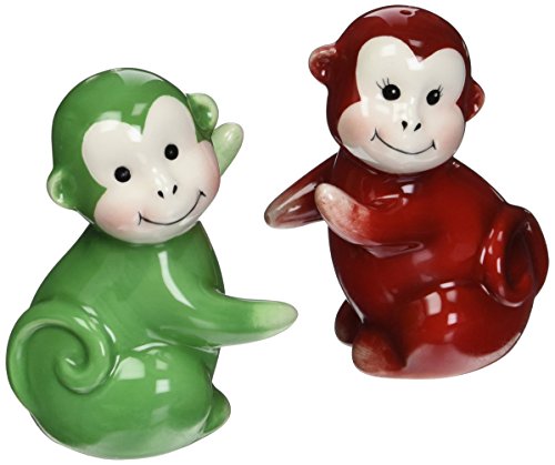 Cosmos Gifts Appletree Design Monkey Salt and Pepper Set, 3-1/8-Inch
