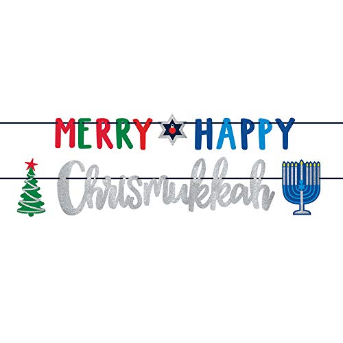 Amscan Merry Happy Chrismukkah Banner - 12" | 1pc