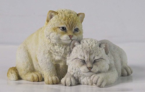 Unicorn Studio US 5.5 Inch Sleepy Kittens Decorative Statue Figurine, Tan and White