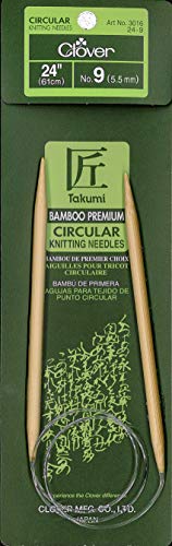 Clover 3016/24-09 Takumi Bamboo Circular 24-Inch Knitting Needles, Size 9
