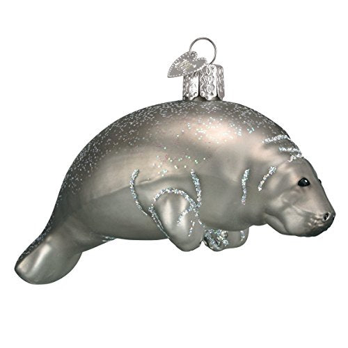 Old World Christmas Sea and Water Animals Glass Blown Ornaments for Christmas Tree,Manatee