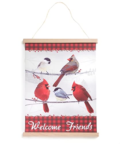 Giftcraft 683355 Christmas Hanging Canvas Banner with Sentiment, 25.19-inch Height, Canvas